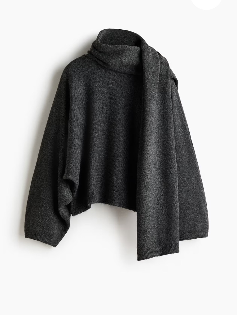 OVERSIZED SCARF-DETAIL SWEATER
